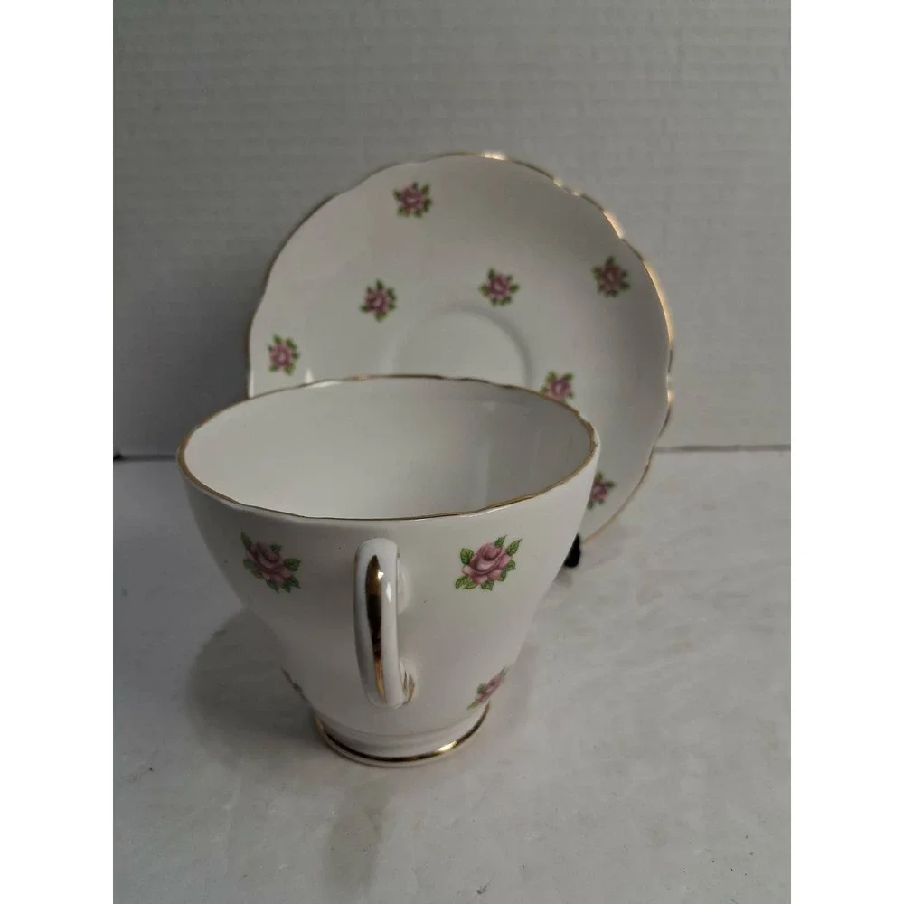 Vintage Regency English Bone China Cup Saucer Pink Roses Made‎ in England